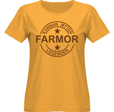 T-shirt SouthWest Dam Gul/Brunt tryck i kategori Familj/Kärlek: Myten Legenden Farmor