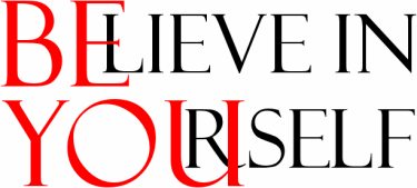 Väggtext Röd/Svart i kategori Kloka ord: Believe in yourself