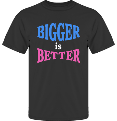 T-shirt UltraCotton Svart/Blått och cerise tryck i kategori Blandat: Bigger is Better