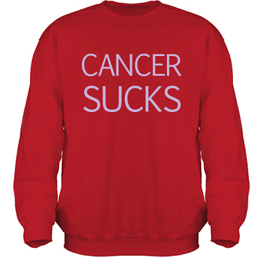 Sweatshirt HeavyBlend Rd/Lila tryck i kategori Attityd: Cancer Sucks