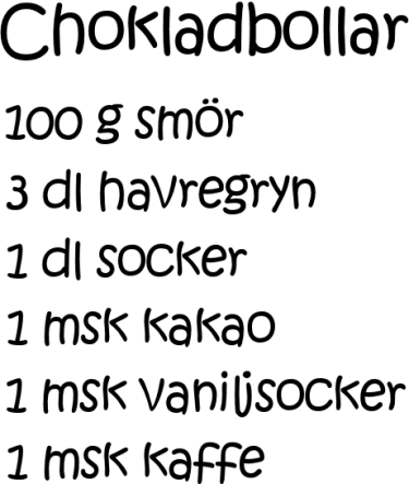 Väggtext Svart i kategori Kök/Mat/Dryck: Chokladbollar