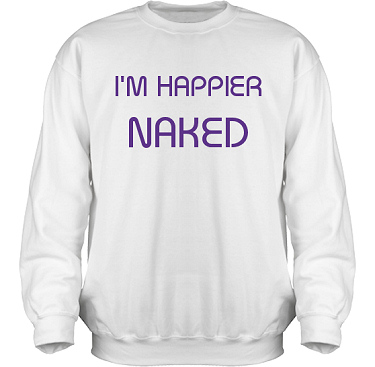 Sweatshirt HeavyBlend Vit/Violett tryck i kategori Kropp: Happier naked