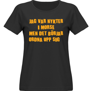 T-shirt SouthWest Dam Svart/Orange tryck  i kategori Alkohol: Nykter i morse