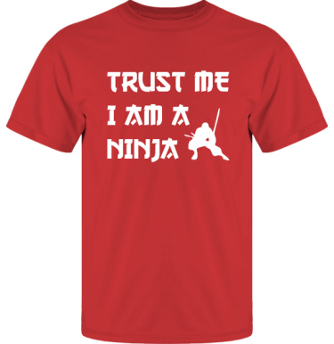 T-shirt UltraCotton Rd/Vitt tryck i kategori Attityd: I am a ninja