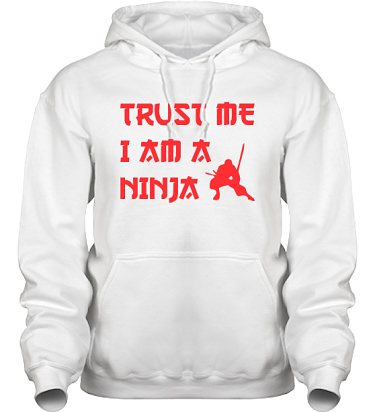 Hood HeavyBlend Vit/Rtt tryck i kategori Attityd: I am a ninja