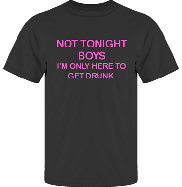 T-shirt UltraCotton Svart/Cerise tryck i kategori Alkohol: Not tonight boys
