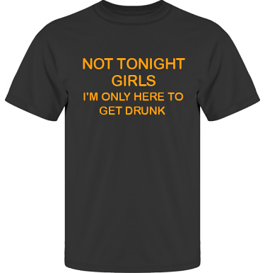 T-shirt UltraCotton Svart/Orange tryck  i kategori Alkohol: Not tonight girls