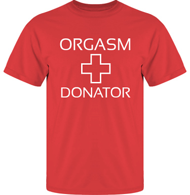T-shirt UltraCotton Röd/Vitt tryck i kategori Sexxx: Orgasmdonator