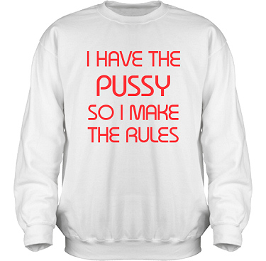 Sweatshirt HeavyBlend Vit/Rtt tryck i kategori Sexxx: I make the rules