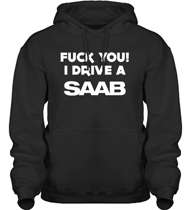 Hood HeavyBlend Svart/Vitt tryck i kategori Motor: Saab F**k You