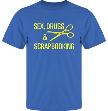 T-shirt UltraCotton Royalbl/Gult tryck i kategori Scrapbooking: Sex Drugs Scrapbooking