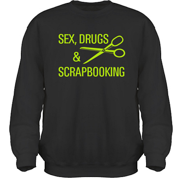 Sweatshirt HeavyBlend Svart/ppelgrnt tryck  i kategori Scrapbooking: Sex Drugs Scrapbooking