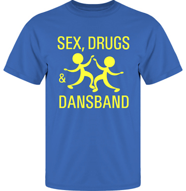 T-shirt UltraCotton Royalbl/Gult tryck i kategori Musik: Sex, Drugs & Dansband