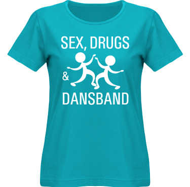 T-shirt SouthWest Dam Aquabl/Vitt tryck i kategori Musik: Sex, Drugs & Dansband