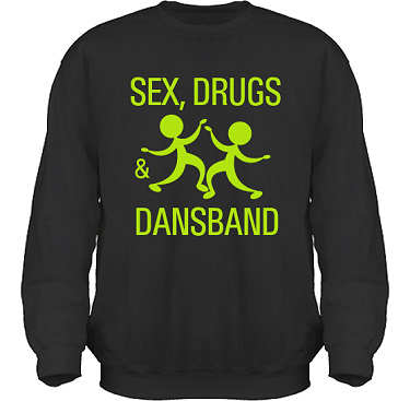 Sweatshirt HeavyBlend Svart/ppelgrnt tryck  i kategori Musik: Sex, Drugs & Dansband