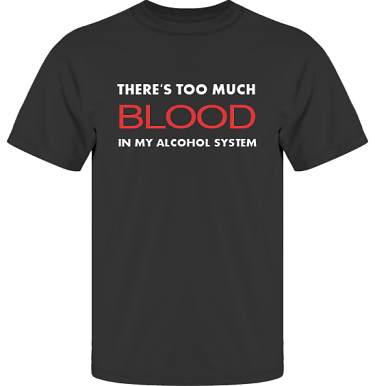T-shirt UltraCotton Svart i kategori Alkohol: Too much blood