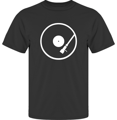 T-shirt UltraCotton Svart/Vitt tryck i kategori Musik: Turntable