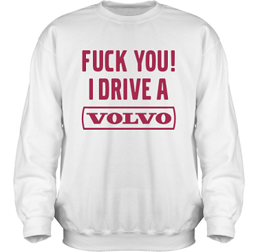 Sweatshirt HeavyBlend Vit/Vinrött tryck  i kategori Motor: Volvo F**k You