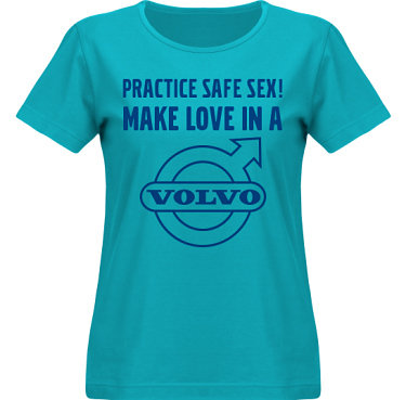 T-shirt SouthWest Dam Aquablå/Royalblått tryck i kategori Motor: Volvo Safe Sex