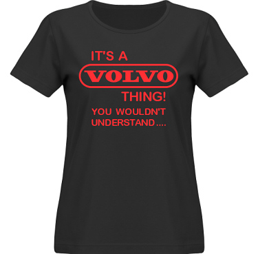 T-shirt SouthWest Dam Svart/Rtt tryck i kategori Motor: Volvo Its A Thing