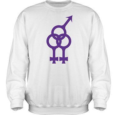 Sweatshirt HeavyBlend Vit/Violett tryck i kategori Sexxx: Woman Woman Man